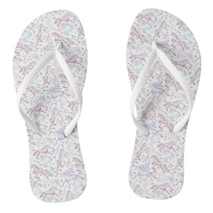 Chanclas Patrón unicornio de color de agua floral