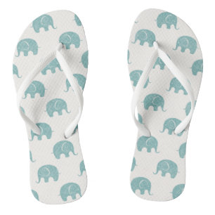Chanclas Patrón Verde azulado de elefante corto