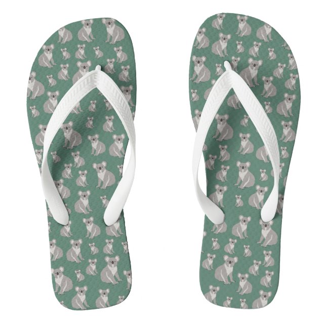 Chanclas Patrón verde de Koala Eucalyptus (Plantilla)