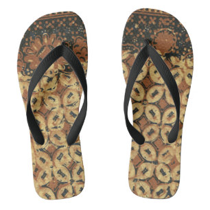 Chanclas Patrón vintage de batik indonesio Kawung rústico