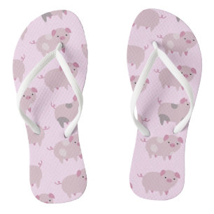 Chanclas Patrón y puntos de pequeños lechones rosados
