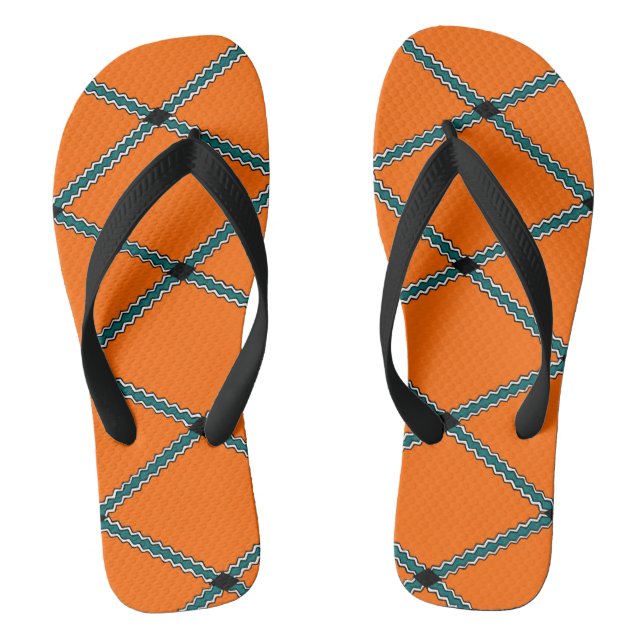 Chanclas Patrón Zigzag naranja | Sandalia (Plantilla)