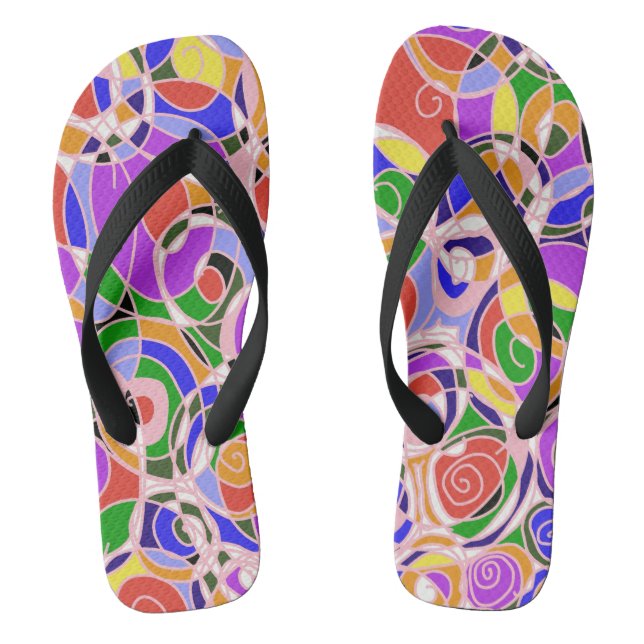 Chanclas Patrones abstractos girando pastel (Plantilla)