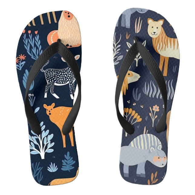 Chanclas Patrones de papel digital de animales silvestres (Plantilla)