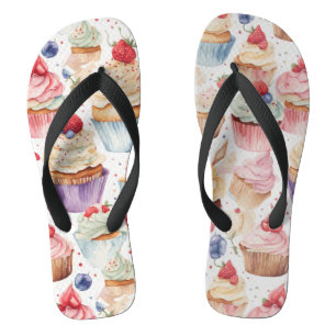 Chanclas Patrones digitales de crema y pastel