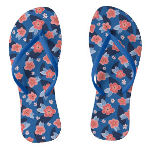 Chanclas Peach & Blue Floral