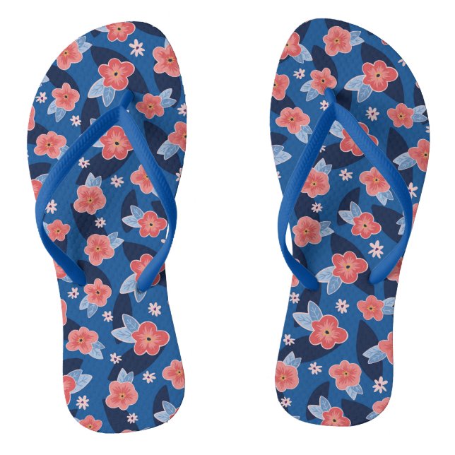 Chanclas Peach & Blue Floral (Plantilla)