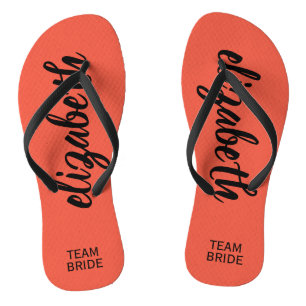 Chanclas Peach de novia de equipo personalizado