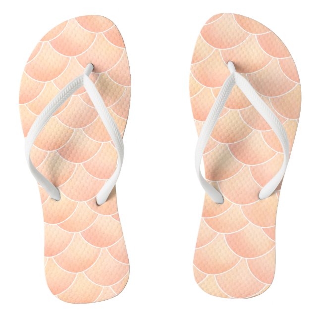Chanclas Peach Peach Pink Mermaid Flip Flags (Plantilla)