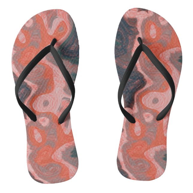 Chanclas Peach y green Swirl abstracto (Plantilla)
