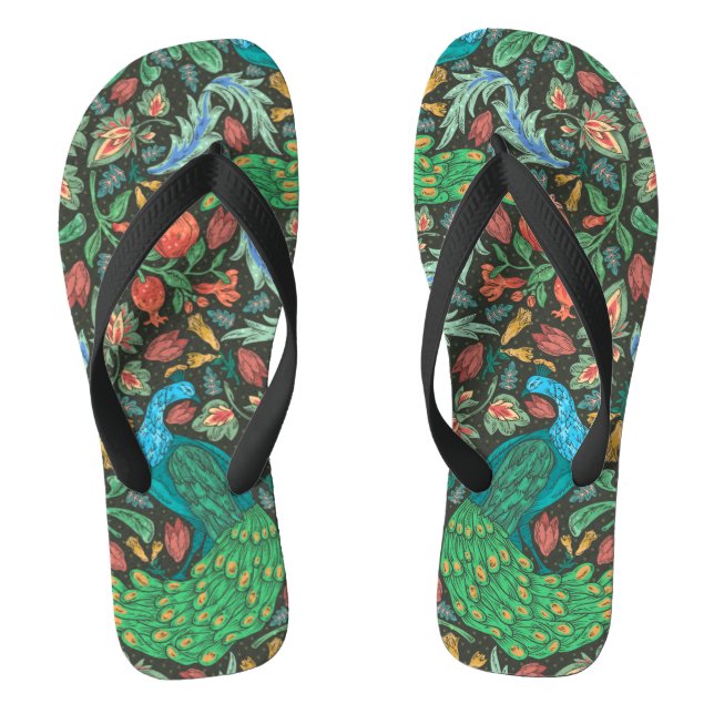 Chanclas Peacock de India Chintz Flip Flops (Plantilla)