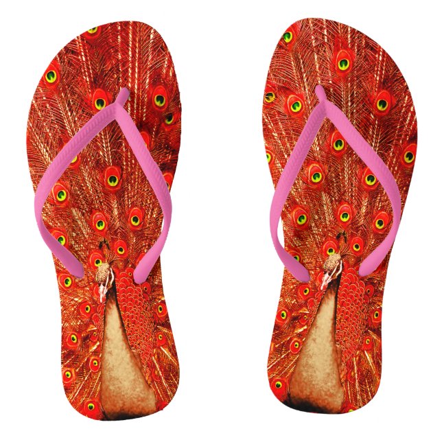 Chanclas Peacock Rojo Mostrando Sus Pintores Rojos, (Plantilla)