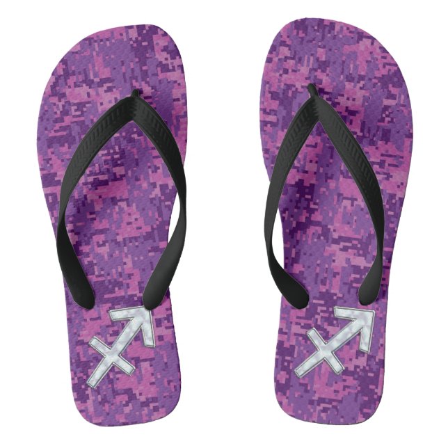 Chanclas Pearl Sagittarius Zodiac Rótulo Fuchsia Camo Digit (Plantilla)