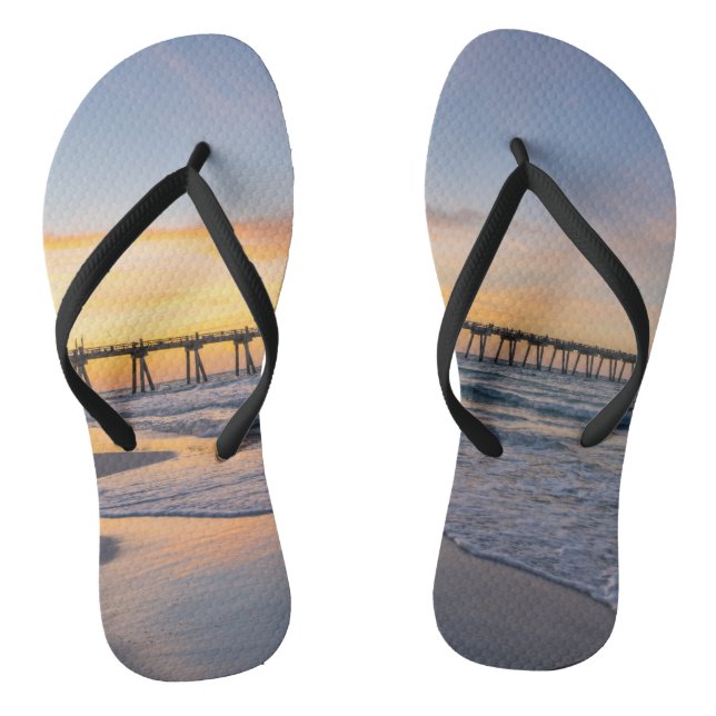 Chanclas Pensacola Pier Shoreline Sunrise Flip Flops (Plantilla)