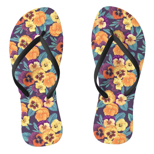 Chanclas Pensamientos sobre violeta ciruela (Plantilla)
