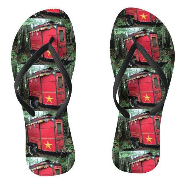 Chanclas Pequeña caravana gitana de color rojo Thunder_Cove (Plantilla)
