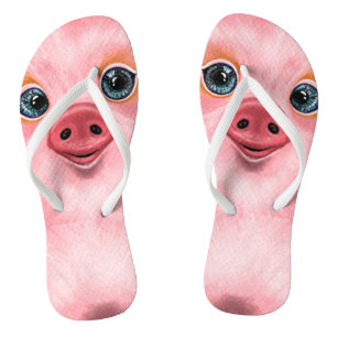 Chanclas Pequeño bebé cerdito - Sonrisa -