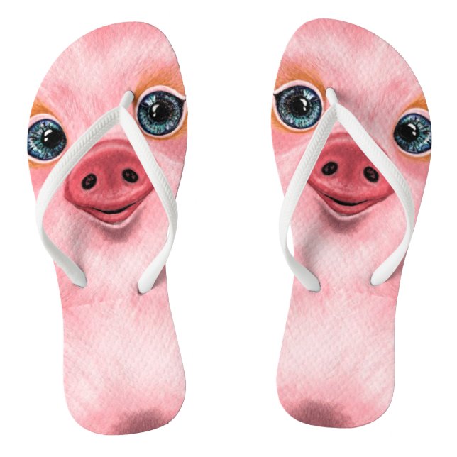 Chanclas Pequeño bebé cerdito - Sonrisa - (Plantilla)