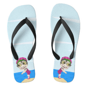 Chanclas Pequeño nadador Chica googly Ojos rosados