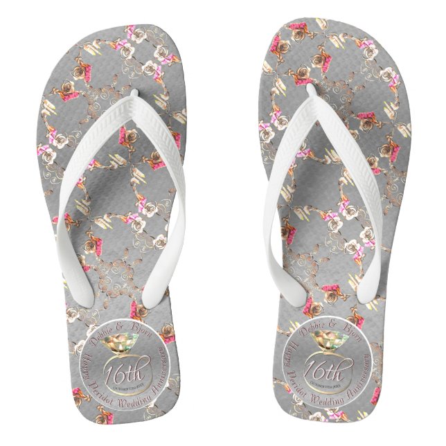 Chanclas Peridot, 16° Aniversario del Boda, Wax y Statice (Plantilla)