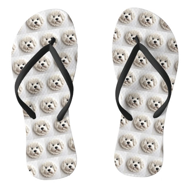 Chanclas Perro Bichon Frise Inspirado en 3D (Plantilla)