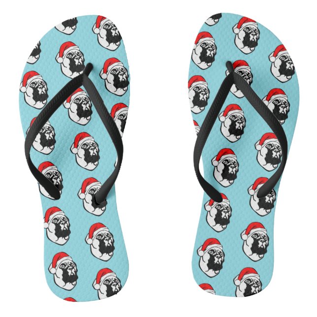 Chanclas Perro Bullmastiff con Navidades Patrón Santa Hat (Plantilla)