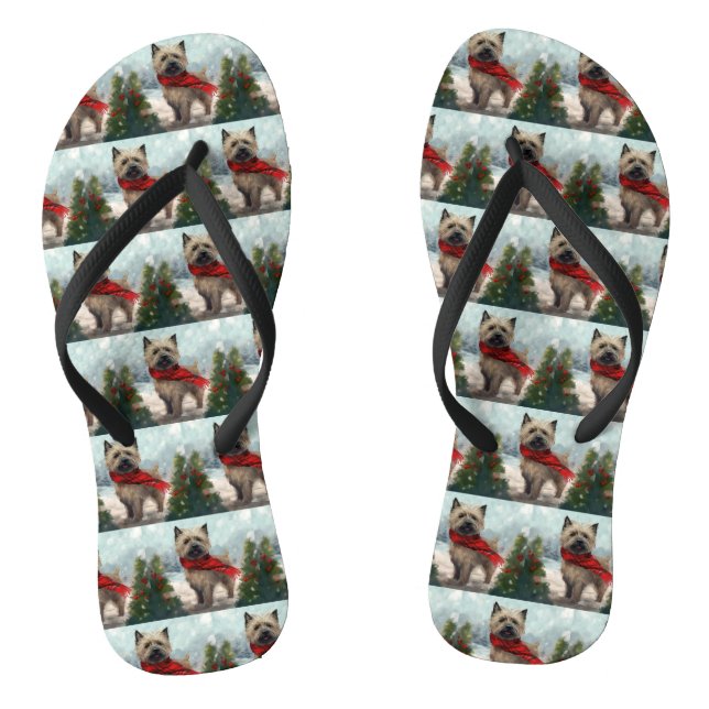 Chanclas Perro Cairn Terrier en Navidades de la Nieve (Plantilla)