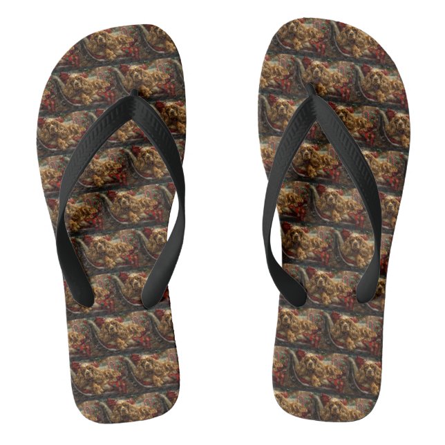 Chanclas Perro Cocker Spaniel Navidad Festiva (Plantilla)