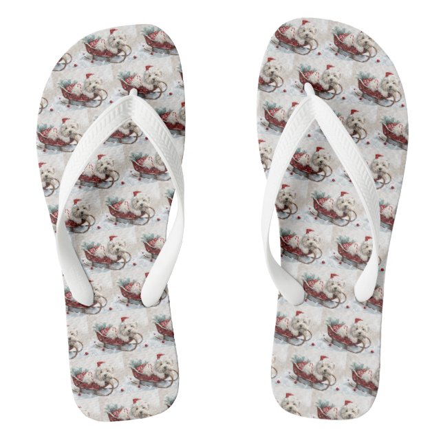 Chanclas Perro Coton De Tulear Navidad Festiva (Plantilla)