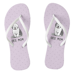 Chanclas Perro Cute OES Mamá Sheepdog Inglés Viejo (Gris 1)