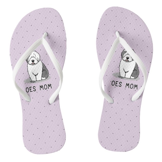 Chanclas Perro Cute OES Mamá Sheepdog Inglés Viejo (Gris 1) (Plantilla)