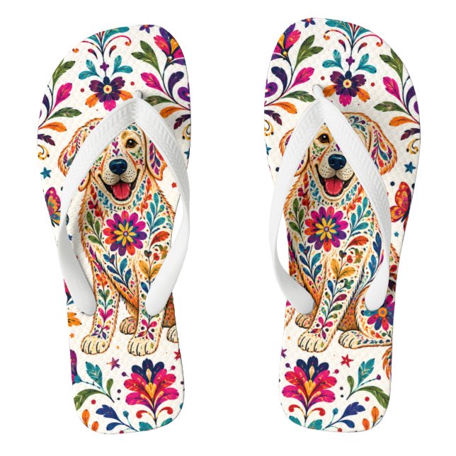 Chanclas Perro de Arte Otomi (Plantilla)