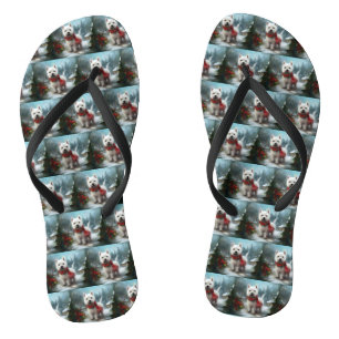 Chanclas Perro del territorio blanco de la región montañosa