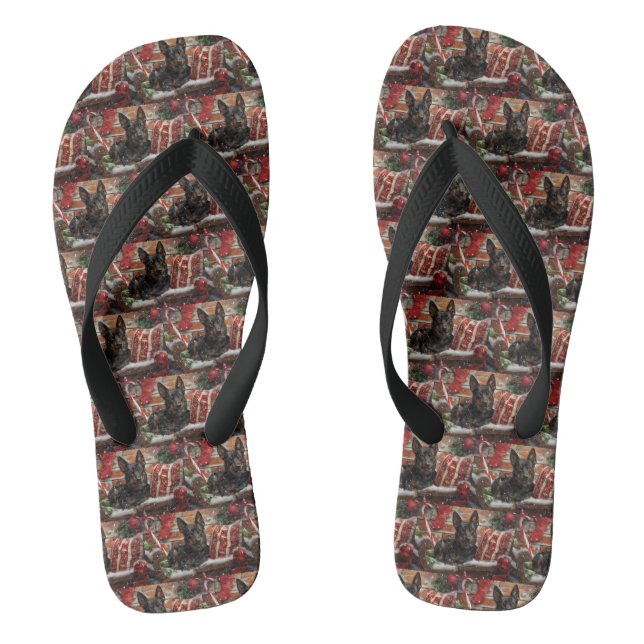 Chanclas Perro Kelpie Australiano Navidad Festiva (Plantilla)
