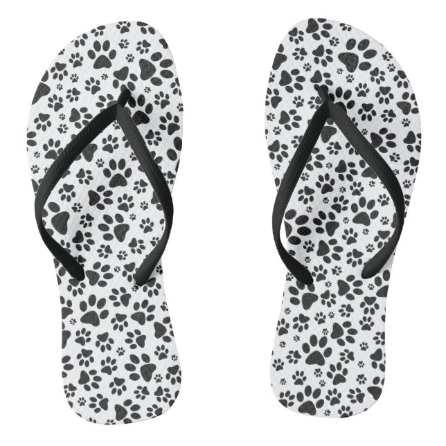 Chanclas Perro Paws Black and White Polka Dot (Plantilla)