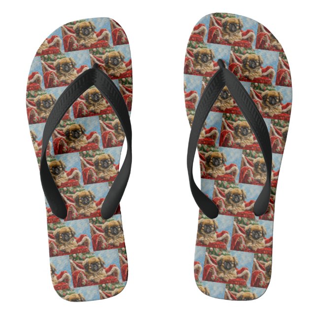 Chanclas Perro Pequinés Navideño Festivo (Plantilla)