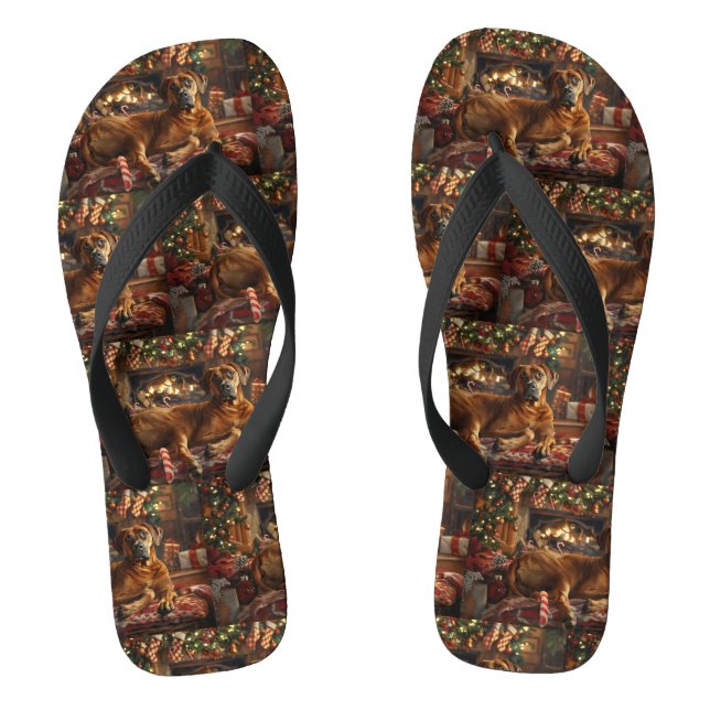 Chanclas Perro Ridgeback Rhodesiano Navidad Festiva (Plantilla)