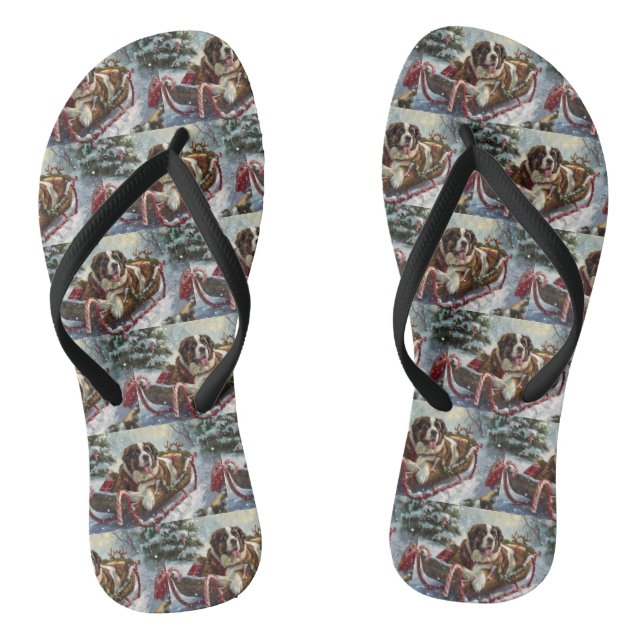 Chanclas Perro San Bernardo Navideño Festivo (Plantilla)