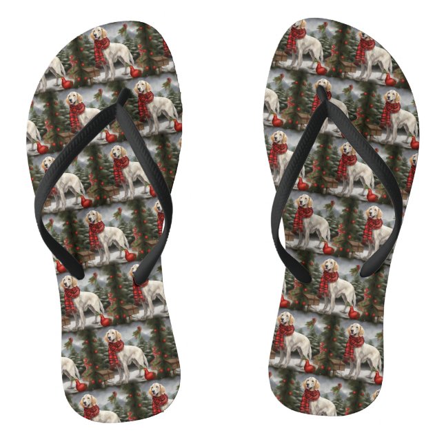 Chanclas Perro Setter Inglés en Navidad con Nieve (Plantilla)