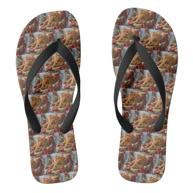 Chanclas Perro Shar Pei Navidad Festiva (Plantilla)