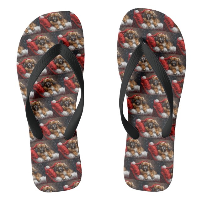 Chanclas Perro Spaniel Tibetano Navidad Festiva (Plantilla)