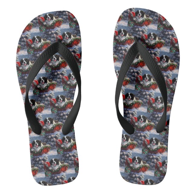 Chanclas Perro Terranova Navidad Festiva (Plantilla)