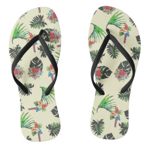 Chanclas Perros tropicales y patrón floral