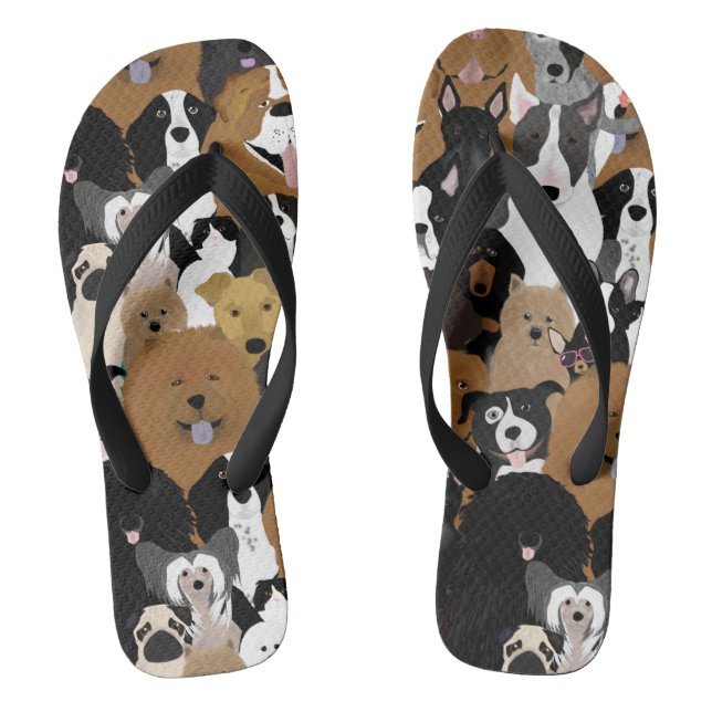 Chanclas Perros, un gato y un chancho (Plantilla)