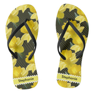 Chanclas Personalice: Narcisos florales del extracto de la