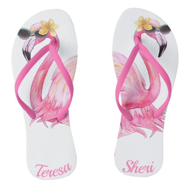 Chanclas Personalizable Hermana Flamingo Flip Flops (Plantilla)