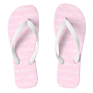 Chanclas Personalizable nombre texto luz de color rosa patr
