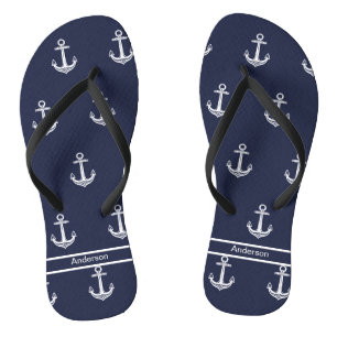 Chanclas Personalizado Anchor Nautical Bathroom Ocean Naval