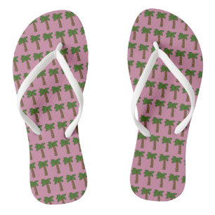 Chanclas Personalizado Árbol De Coco Palma Rosa Pequeño