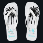 Chanclas Personalizado Beach Jamaica Boda Flip Flops<br><div class="desc">Un gran regalo de bienvenida para sus huéspedes. Proporcione calzado a sus huéspedes para la ceremonia en la playa. Elke Clarke © Personalizado Monogram Boda de viajes Flip Flops for Beach Weddings. Personalizar con sus nombres, fecha, monograma, apellido de casada inicial y destino. Coincide con el bolso de tote de...</div>